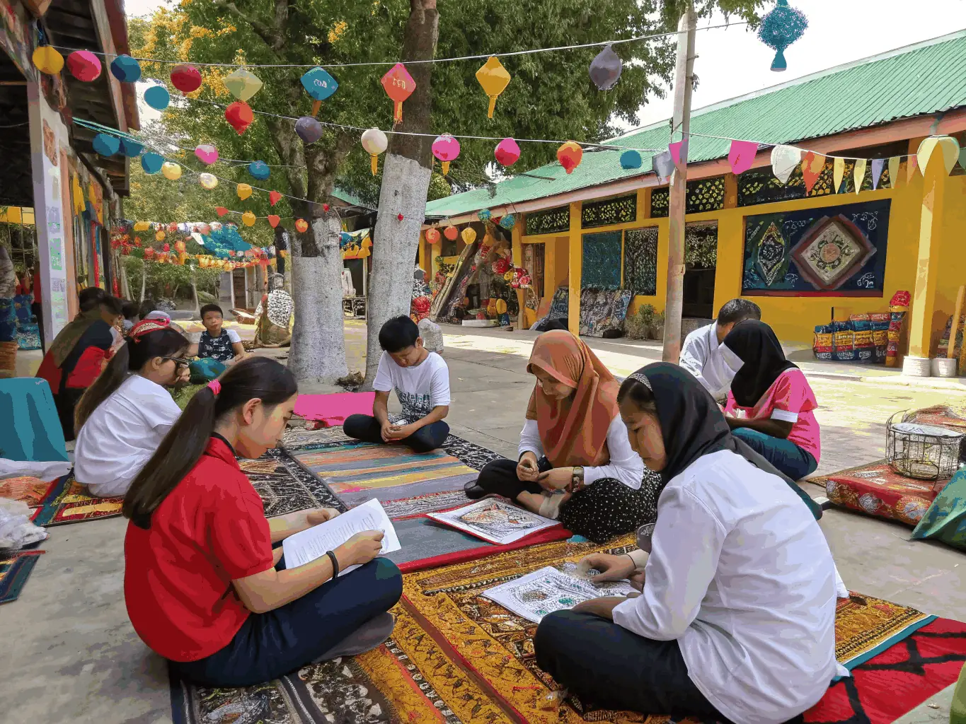 An image showing participants actively involved in a cultural exchange program, interacting with individuals from different cultural backgrounds, highlighting the organization's commitment to promoting intercultural understanding.
